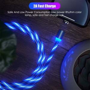 Meilleures ventes Câble de charge magnétique 3 en <span class=keywords><strong>1</strong></span> Led pour Iphone Samsung Android Chargeur Câble Usb Charge rapide Câble de données de type C - Product Image 3