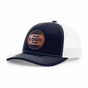 Casquettes Richardson 112 Trucker à 6 panneaux en maille avec logo personnalisé et patch en cuir, casquettes Trucker personnalisées - Product Image 1