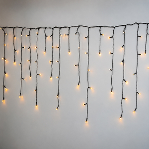 Freeze Resistant Black LED Icicle Drop <b>Lights</b> IP65 Sealed Beads Weatherproof Rubber Cord Eaves Roofline Fence Linkable Christmas - Product Image 2