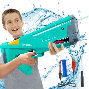 Pistola de água de brinquedo, pistola super quente do brinquedo do filme para a praia no verão, jogando elétrica, arma de água de tubarão com 550cc