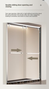 Cabine <span class=keywords><strong>de</strong></span> <span class=keywords><strong>douche</strong></span> à double porte coulissante ultra-étroite, cloison <span class=keywords><strong>de</strong></span> séparation double porte coulissante, séparation sec-humide, <span class=keywords><strong>douche</strong></span> à montage au <span class=keywords><strong>plafond</strong></span> pour salle <span class=keywords><strong>de</strong></span> bain - Product Image 6