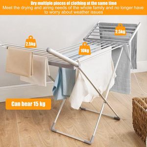 Séchoir à linge électrique pliable en aluminium à température constante pour séchage et éclairage des vêtements - Product Image 4