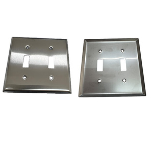 Good Quality Double Position Stainless Steel Wall <strong>Switch</strong> Panel 2 Gang Thermoplastic Screwless Wall Plate Cover - Product Image 2