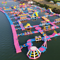 Île de divertissement gonflable AirFunPro en PVC pour parc aquatique, équipement de jeu personnalisable pour usage commercial