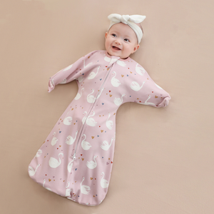 Sacchi <span class=keywords><strong>a</strong></span> <span class=keywords><strong>pelo</strong></span> in cotone 100% stampati per neonati con cerniera <span class=keywords><strong>a</strong></span> manica lunga indossabile avvolgitore per dormire per bambini estivi - Product Image 2