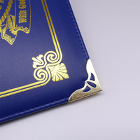 Personnalisation d'impression professionnelle, logo scolaire, couverture de diplôme pliable en cuir PU A4A5, porte-certificat de diplôme