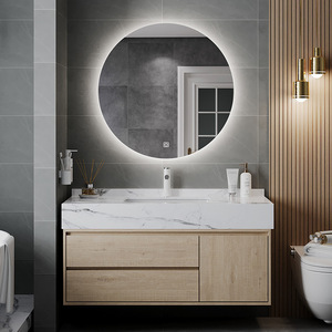 Slate bathroom cabinet combination smart wash basin wash basin bathroom wash <b>table</b> <b>mirror</b> cabinet - Product Image 3