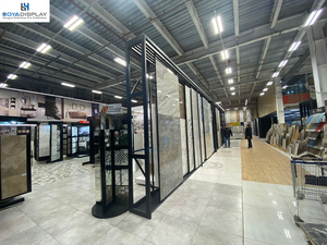 Tùy Chỉnh Morden Giá Rẻ Granite Đá Cẩm Thạch Kim Loại Đá Tự Nhiên Gạch Gốm Trượt Hiển Thị Giá Đứng Cho Showroom - Product Image 6