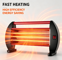 Radiateur électrique à quartz QH-90F 1200W à 3 tubes, avec interrupteur anti-basculement à 360 degrés et design anti-brûlure