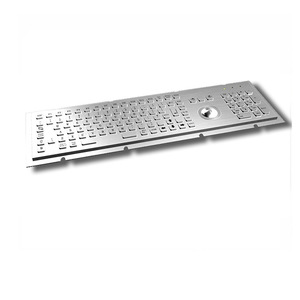<strong>Customized</strong> Stainless Steel Kiosk Metal Keyboard with <strong>Trackball</strong> - Product Image 1