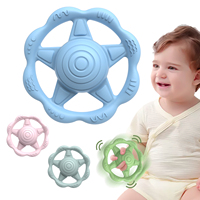 Set de 2 Juguetes de Dentición para Bebés, Sonajero de Silicona de Grado Alimenticio, Mordedor Libre de BPA, Forma de Rueda, Juguetes Sensoriales para Bebés de 3+ Meses, Venta al Por Mayor