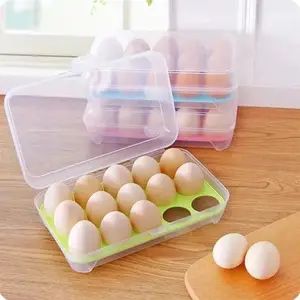 กล่องพลาสติกมีฝาปิด,ที่เก็บไข่ในตู้เย็นอุปกรณ์จัดระเบียบในห้องครัวกล่องเก็บไข่โลโก้