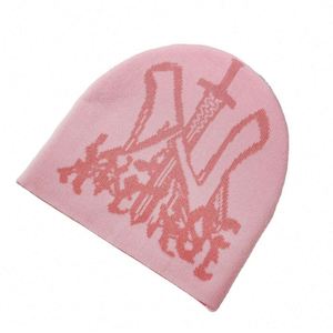 Vente en gros, nouveaux arrivages, chapeaux d'hiver de haute qualité, acrylique, chauds, style Y2K, bonnet personnalisé en tricot jacquard - Product Image 5