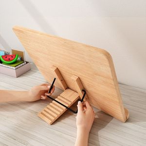 Estante de lectura de madera con clip para escritorio, biblioteca, estudio, soporte rectangular, material de madera, autoensamblable - Product Image 2