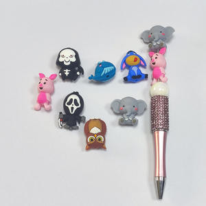 New Design Non-toxic Food Grade Cartoon Bee Charms Diy Accessories 3D <b>Silicone</b> Multi-color Focal <b>Beads</b> Decoration Jewelry Pens - Product Image 2