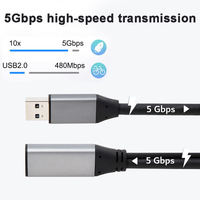 Câble d'extension USB LUNG KAY 10M 15M, amplificateur de signal, transfert de données 5 Gbps, câble d'extension actif 3.0 mâle vers femelle pour ordinateurs portables