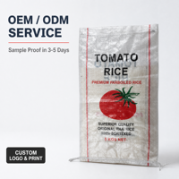 Sac tissé en PP de 25 kg et 50 kg pour riz, résistant à l'humidité, avec logo personnalisé, robuste, pour céréales, farine, aliments pour animaux, vente en gros