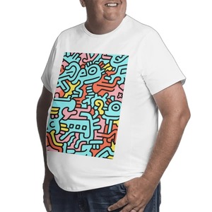 Image personnalisée T-shirt grande taille coupe ample pour hommes Streetwear personnalisé 100% coton sérigraphié Logo vêtements d'été en tricot - Product Image 5