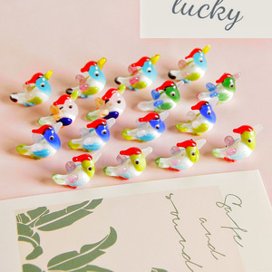 Cuentas de cristal de pájaro de colores, cuentas de cristal Diy, diseño al por mayor, accesorios de pájaros de cristal para hacer collares y pendientes - Product Image 4