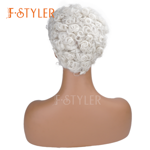 วิกผมหยิกสังเคราะห์สีขาวสำหรับ<span class=keywords><strong>ผู้หญิง</strong></span>วิก<span class=keywords><strong>ผม</strong></span><span class=keywords><strong>สั้น</strong></span>60S - Product Image 3