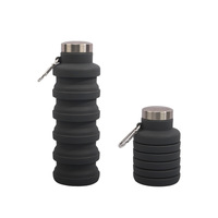Bouteille d'Eau en Silicone Pliable Personnalisable pour Voyage et Sport, Portable avec Poignée, Vente en Gros