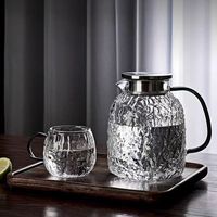 Carafe en verre borosilicate de grande capacité, pichet en verre pour l'eau, le jus, le lait, théière en verre
