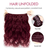 Extensions de cheveux humains colorés rouges 100% naturels, mèches brutes vietnamiennes