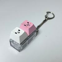 Porte-clés mécanique à 4 touches avec logo personnalisé, impression UV, clavier LED lumineux, outil de décompression en acrylique motif dessin animé