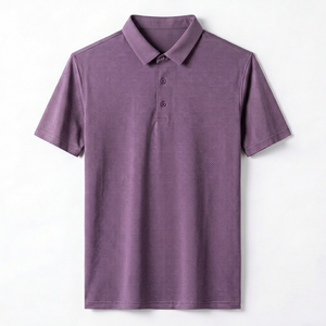 เสื้อโปโลลำลองพรีเมียมสำหรับผู้ชาย สีพื้น แขนสั้น น้ำหนักเบา สวมใส่สบายทุกวัน ทรงปกติ - Product Image 1