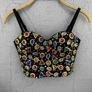 Industrie lourde 2026, diamant ovale <span class=keywords><strong>triangulaire</strong></span> coloré, petit gilet, haut dos nu, scène polyvalente, rétro et tendance - Product Image 1