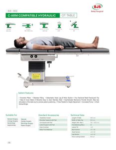 Mesa DE OPERACIONES OT hidráulica compatible con brazo C de alta calidad para Ginecología y laparoscopia proveedor indio - Product Image 2