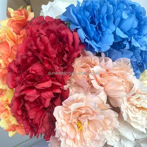 Sunwedding bunga Hydrangeas, hiasan pernikahan rumah longgar warna-warni sutra buatan