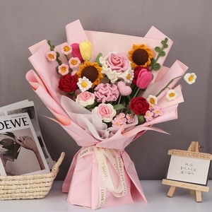 Ramo <span class=keywords><strong>de</strong></span> <span class=keywords><strong>Flores</strong></span> <span class=keywords><strong>de</strong></span> <span class=keywords><strong>Lana</strong></span> <span class=keywords><strong>de</strong></span> Colores, Ramo <span class=keywords><strong>de</strong></span> <span class=keywords><strong>Flores</strong></span> <span class=keywords><strong>de</strong></span> Tulipanes y Rosas Tejidas <span class=keywords><strong>a</strong></span> Crochet, Regalos para el Dí<span class=keywords><strong>a</strong></span> <span class=keywords><strong>de</strong></span> la Madre, San Valentín, Mujeres - Product Image 2