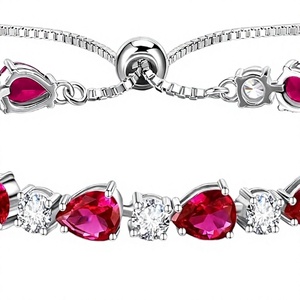 Pulseras de tenis de moda con circonita cúbica CZ, diseño de corazón, chapadas en oro de 18k, pulsera de tenis para mujer, producto hecho a mano al por mayor - Product Image 1