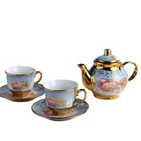 Tasses à café en céramique de luxe européennes, pots créatifs, ensembles à thé de 250 ml avec bol pour cadeaux et souvenirs