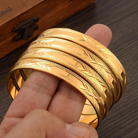 Bracelet de luxe moderne pour femmes, plaqué or 18 carats, style Dubaï, bracelet gravé exquis