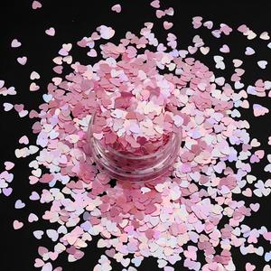 Paillettes holographiques en forme de cœur irisées pour nail art, résine époxy, slime, décoration artisanale DIY, remplissage de confettis - Product Image 1