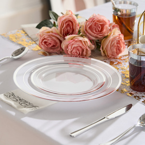 Complete <b>Disposable</b> Plastic Dinnerware Set Multi-person Serving Tableware Kit <b>Disposable</b> <b>Plates</b> Cutlery Cups Napkins for Party - Product Image 1