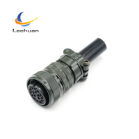 Connecteur circulaire LECHUAN MS3106A 20-29S série 5015, fiche femelle droite 17 broches, alliage d'aluminium plaqué argent, pour montage sur câble