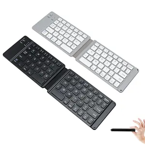 Mini teclado dobrável sem fio, fino, logotipo personalizado, dobrável, portátil, teclado para celular e tablet pc