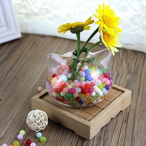 Vaso di vetro borosilicato trasparente a forma di gatto su misura - Product Image 3