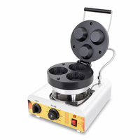 Machine à gaufres et cornets de crème glacée professionnelle, double face chauffante, pour cornets croustillants, en acier inoxydable, pour desserts