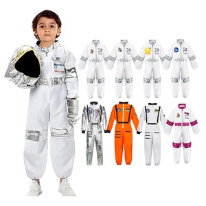 할로윈 의상 카니발 의상 롤 플레잉 화이트 스페이스 점프 슈트 유니폼 코스프레 어린이 소년을위한 경력 우주 비행사 의상 - Product Image 1