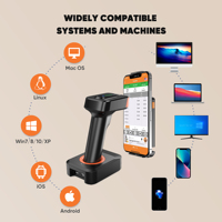 Eyoyo NOUVEAUTÉ EY-029 Capteur CMOS 3 Mil USB 2.4G BT Bluetooth Lecteur de codes-barres 1D 2D Pos QR pour magasin, bibliothèque, chaîne de vente au détail