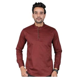Kurta corto de alta calidad para hombre, cómodo, a la moda, con un aspecto tradicional para fiestas, temporadas de invierno/verano, precio al por mayor - Product Image 1