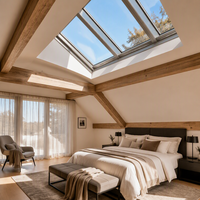 Verrière Fenêtre de Toit Électrique Verticale Aluminium Rupture Pont Thermique Double Vitrage Ventilée Efficace Énergétique