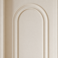 Porte en bois composite laqué blanc, panneau ovale doré, étanche, pour chambre à coucher, villa, portes à battants