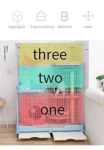 Gabbia per cani pieghevole in metallo gatto gattino gabbia per furetti girevole tutte le direzioni recinzione gabbia per animali con rampa scale amaca e letto - Product Image 2