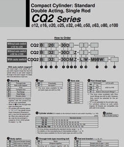 Nouveau et original, cylindre compact <span class=keywords><strong>SMC</strong></span> CQ2 série Z, type standard, double action, <span class=keywords><strong>tige</strong></span> simple, 1,4 kg, garantie de 3 mois - Product Image 6