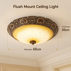 Plafonnier LED encastré en or européen, 40W, en verre chaud, résine et fer forgé, pour salon, chambre à coucher, décoration intérieure - Product Image 4
